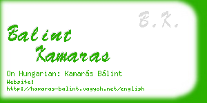 balint kamaras business card
